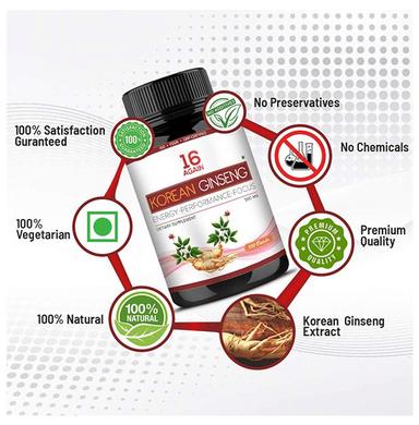16 Again Korean Ginseng 500mg Veg Capsule