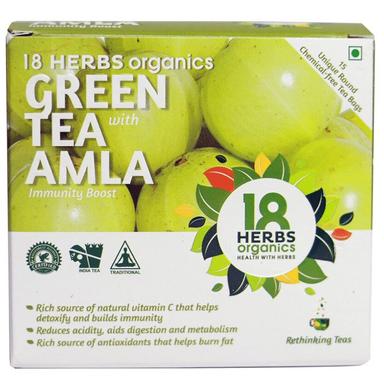 18 Herbs Organics Green Tea Bag (1.25gm Each) with Amla