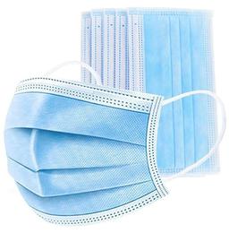 1Mile Blue Universal 3 Ply Disposable Surgical Face Mask with Nose Pin