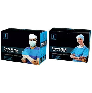 1Mile Disposable 3 Ply Face Mask Green