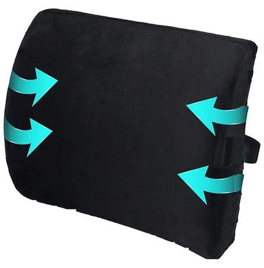 4V1 BKR12 Orthopedic Lumbar Support Pillow Standard Black