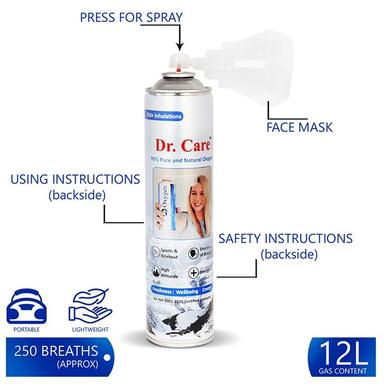 Dr Care Portable Oxygen Can with Inbuilt Mask