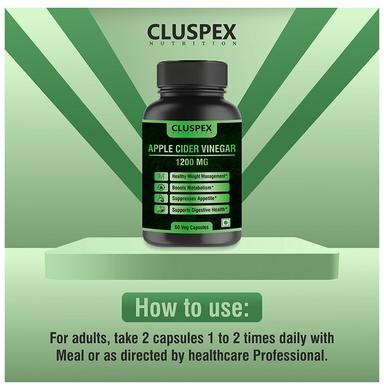 Cluspex Nutrition Apple Cider Vinegar 1200mg Veg Capsule