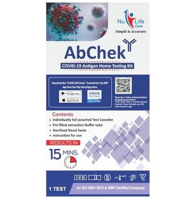 AbChek Covid 19 Self Test Kit (Marketed by Tata MD)