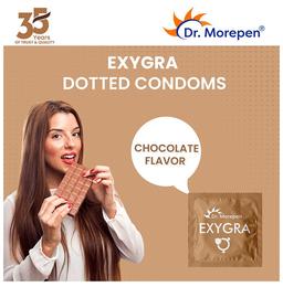 Dr Morepen Exygra Dotted Condom (3 Each) Chocolate