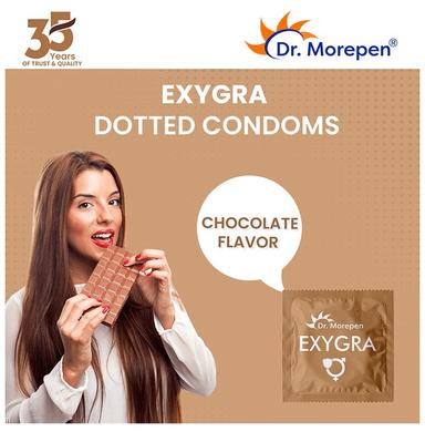 Dr Morepen Exygra Dotted Condom (3 Each) Chocolate