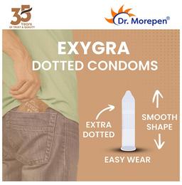 Dr Morepen Exygra Dotted Condom (3 Each) Chocolate