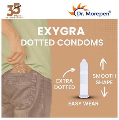 Dr Morepen Exygra Dotted Condom (3 Each) Chocolate