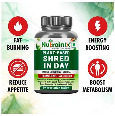 Nutrainix Plant-Based Shred in Day Thermogenic Fat Burner Vegetarian Tablet