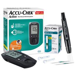 Accu-Chek Active Blood Glucometer Kit (Box of 10 Test strips Free) | Blood Glucose Monitors
