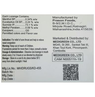 Prason Foods Mentho-Prasil Lozenges Mint