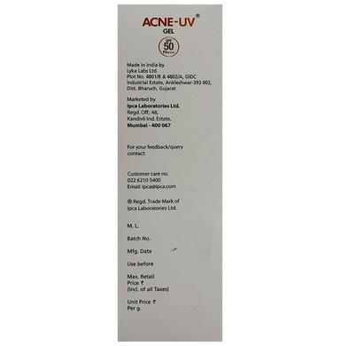 Acne-UV Sunscreen with Broad Spectrum UVA/UVB Protection | Oil Free & Water Resistant | Gel SPF 50 PA+++