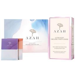 Azah Combo Pack of Ultra Soft Organic Sanitary Pads (40XL) and Ultra-Soft Organic Panty Liners (40)