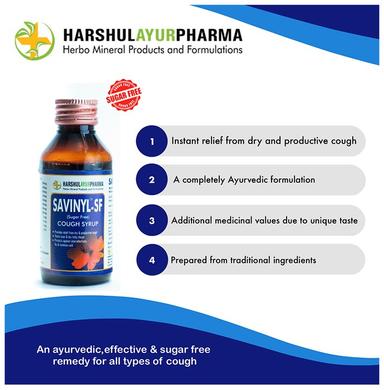 Harshul Ayur Pharma Savinyl-SF Cough Syrup (100ml Each)