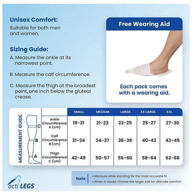 actiLEGS Class I Medical Compression Stocking Open Toe Thigh Length Skin Colour XXL