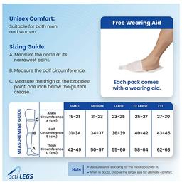 actiLEGS Class II Medical Compression Stocking Open Toe Knee Length Skin Colour Small