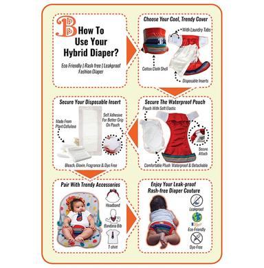 Bdiapers Disposable Inserts with Washable Cover Small