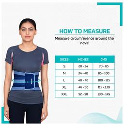 beatXP Abdominal Support Belt for Men & Women Medium Blue