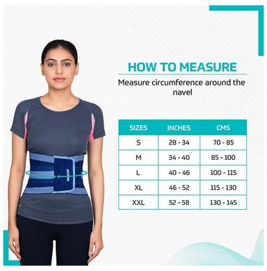 beatXP Abdominal Support Belt for Men & Women Medium Blue
