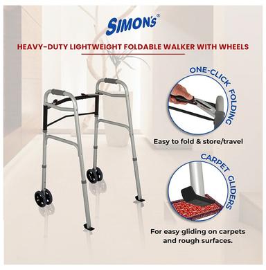 Simon's Heavy-Duty Lightweight Foldable Walker with Wheels