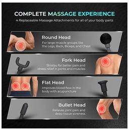 beatXP Bolt Go Deep Tissue Massage Gun Glossy Silver