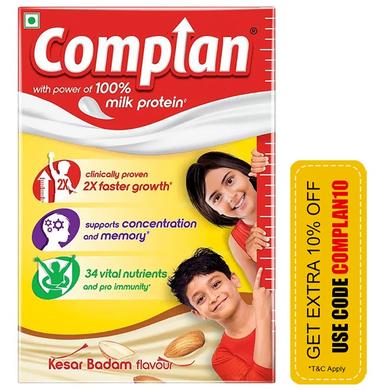 Complan Nutrition Drink Powder for Children | Nutrition Drink for Kids with Protein & 34 Vital Nutrients | Kesar Badam