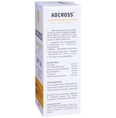 Adcross SPF 50 Sunscreen Lotion PA+++ | Water Resistant & Non-Greasy
