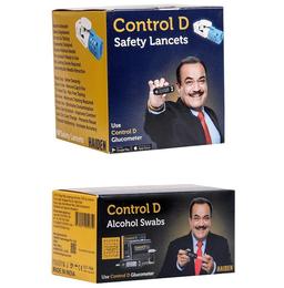 Control D Combo Pack of 100 Alcohol Swabs & 100 Safety Lancets
