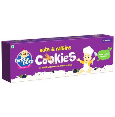 Bebe Burp Combo Pack of 8M+ Cookies (150gm Each) Whole Wheat & Banana, Ragi and Oats & Raisins