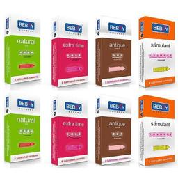 BEBOY Combo Pack of Multi Flavoured (Natural, Extratime, Antique & Stimulant) Condom 6 Each