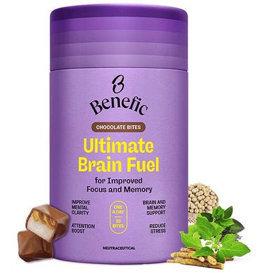 Benefic Ultimate Brain Fuel Chocolate Bite for Improved Focus & Memory