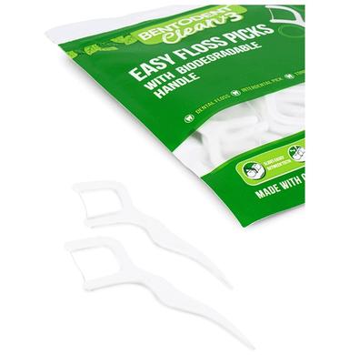 Bentodent Clean X3 Easy Floss Picks with Biodegradable Handle