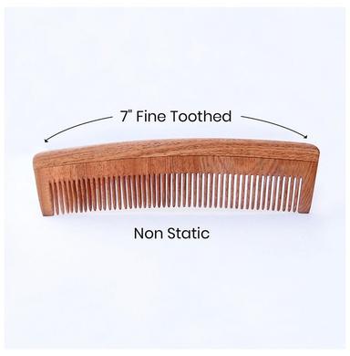 HealthAndYoga PureTress Neem Wood Tooth Comb Fine