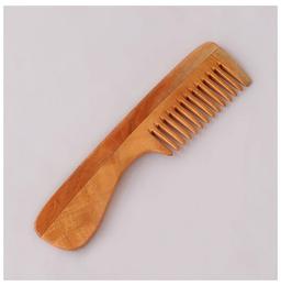 HealthAndYoga PureTress Neem Wood Tooth Comb with Handle