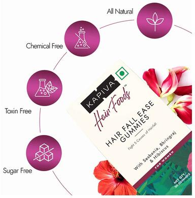 Kapiva Hair Gummies for Women| Natural Source of Biotin | Controls Hair fall