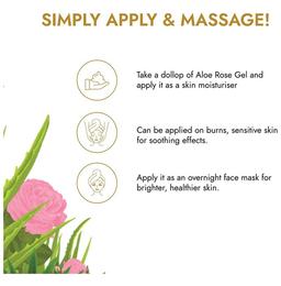 Kapiva Skin Rituals Aloe Rose Gel 200g|For Sunburn Relief & Hydration|Clinically Tested Rose Actives Gel
