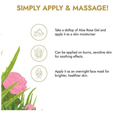Kapiva Skin Rituals Aloe Rose Gel 200g|For Sunburn Relief & Hydration|Clinically Tested Rose Actives Gel