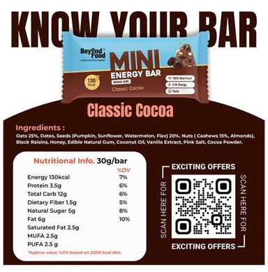 Beyond Food Mini Energy Bar Classic Cocoa