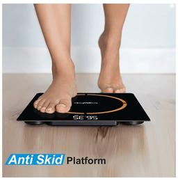 Healthgenie Digital Weight Machine with Magic Hidden LED Display Black Copper Ring