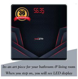 Healthgenie Digital Weight Machine with Magic Hidden LED Display Multicolor Sporty Red
