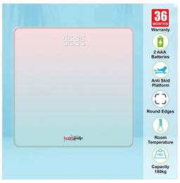 Healthgenie Digital Weight Machine with Magic Hidden LED Display Pastel Shade Multicolor