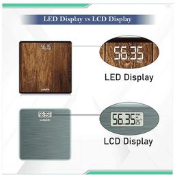 Healthgenie Digital Weight Machine with Magic Hidden LED Display Rich Wood Brown