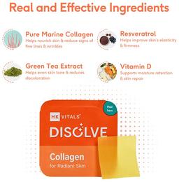 Healthkart HK Vitals Disolve with Marine Collagen & Resveratrol | Strip for Healthy Skin | Flavour Mango