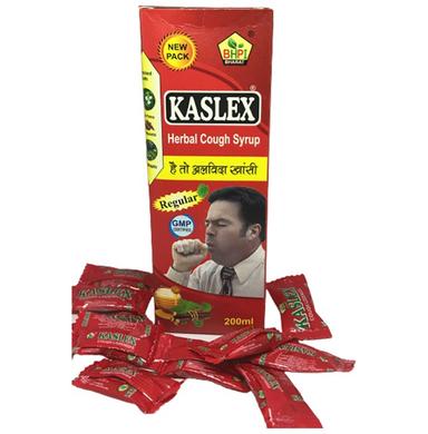 BHPI Bharat Kaslex Regular Herbal Cough Syrup (200ml Each) with 10 Kaslex Lozenges Free