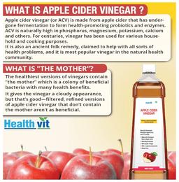 HealthVit Apple Cider Vinegar ACV with Mother Vinegar Acidity 5% | For Weight Loss & Metabolism | Unfiltered