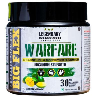 Big Flex Warfare Creatine HCL and Monohydrate Complex with 700ml Shaker Free Green Mango