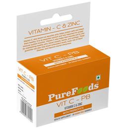 PureFoods Vit C-PB Vitamin C+Zinc Gummies with Prebiotics Orange