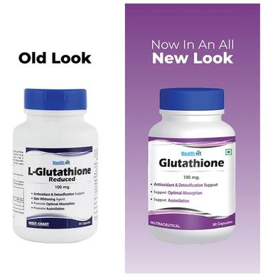 HealthVit L-Glutathione Reduced 100mg | With Antioxidants | For Skin & Detoxification | Capsule