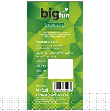 Bigfun Sensually Flavored Dotted, Ribbed & Contoured Condom Mogra