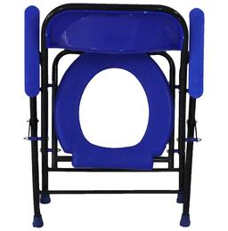 Fidelis Commode Chair O Shape with Plastic Arm & Pot Universal Blue